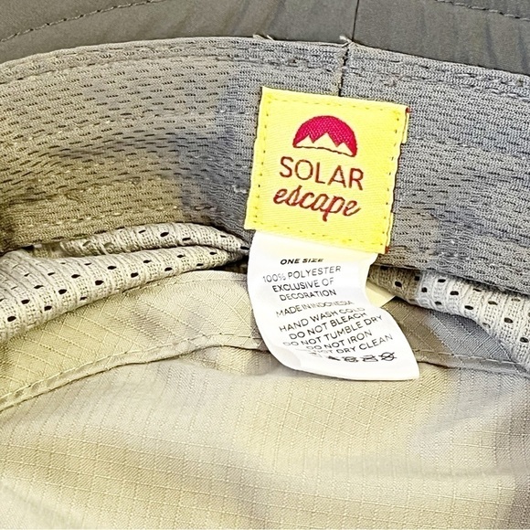 Solar Escape Sun Hat Mens Cooling Bucket Hat Gray Vented Wide Brim Golf Garden - Picture 7 of 8